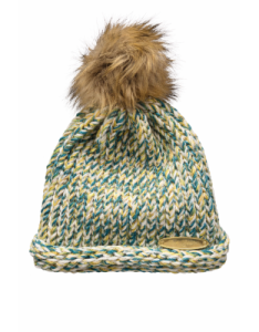 Green and Brown Hand Knit Winter Beanie — $35.00